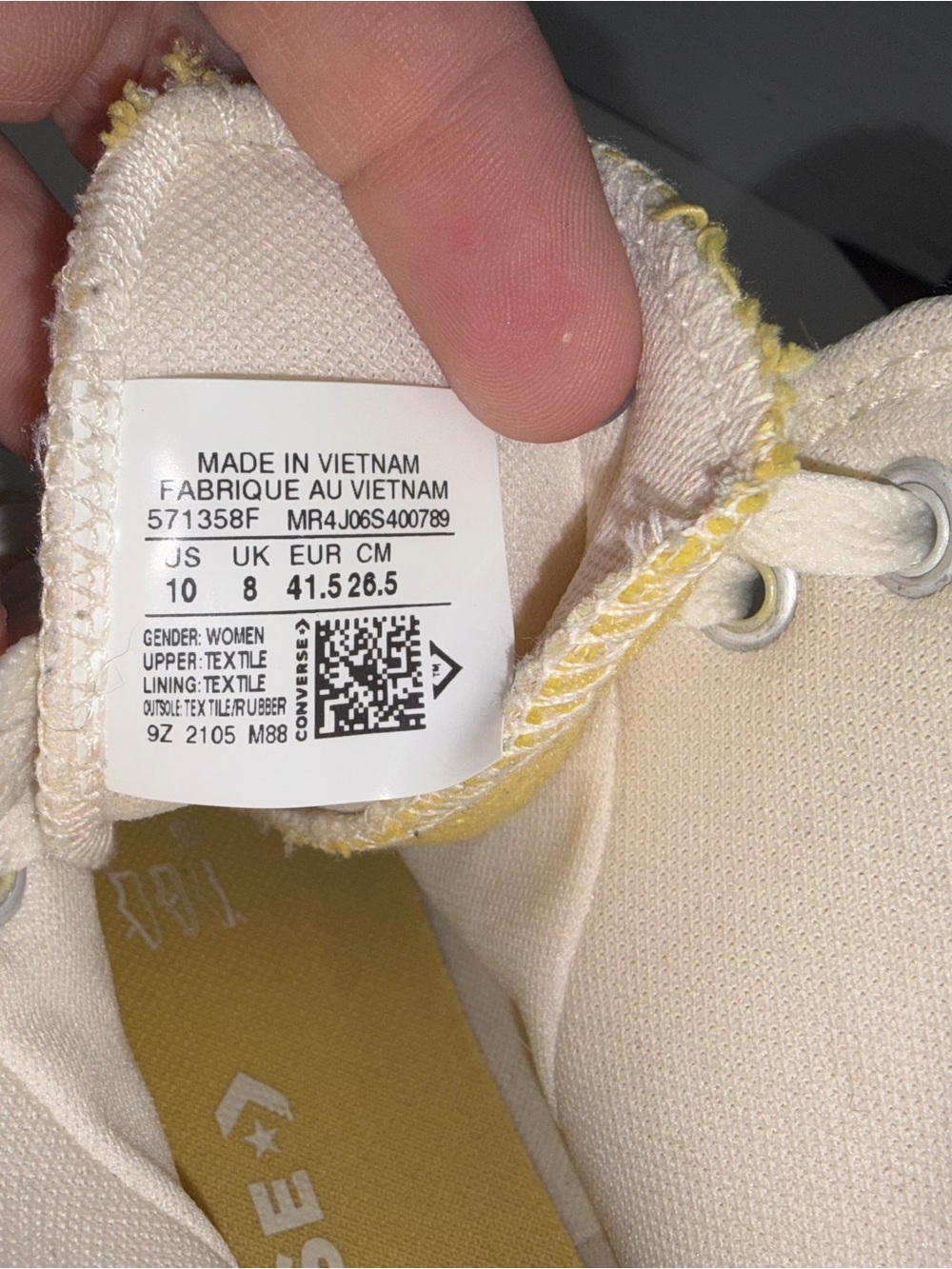 Converse Yellow High Top Canvas Sneakers - Picture 6 of 6